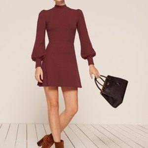 NWT Reformation Eliza Dress in Garnet | Size XS